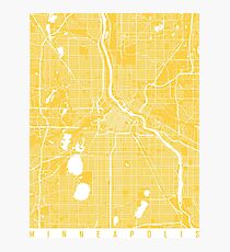 Minneapolis map yellow Photographic Print