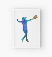 woman playing softball 02 Hardcover Journal