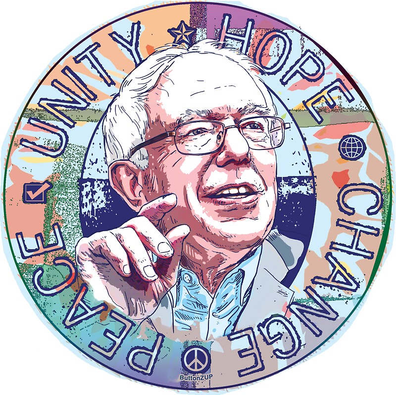 "Bernie Unity Hope Peace Change 2016" Stickers by Buttonzup Redbubble