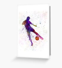 man soccer football player 02 Greeting Card