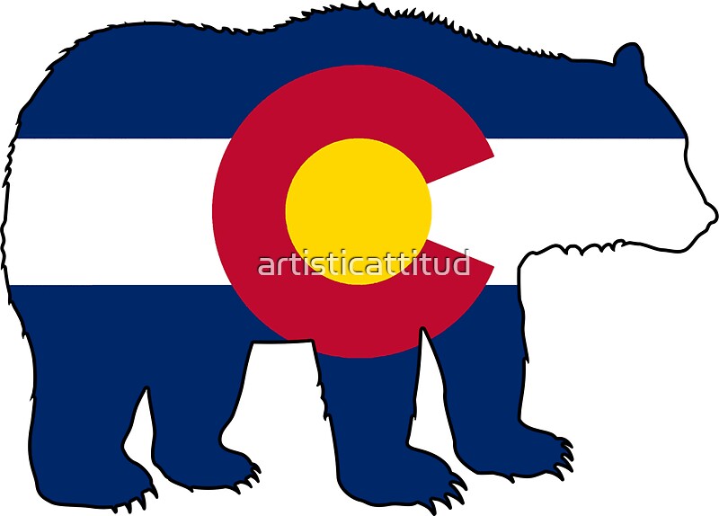 "Colorado flag bear" Stickers by artisticattitud Redbubble