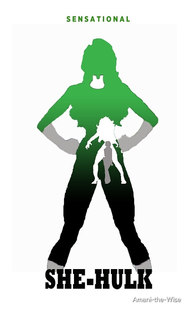 "Sensational She-Hulk Silhouette" by Amani-the-Wise | Redbubble