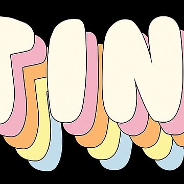Cute Atiny Ateez Fandom Name Text Pastel Rainbow Bumper Sticker Vinyl Decal  5