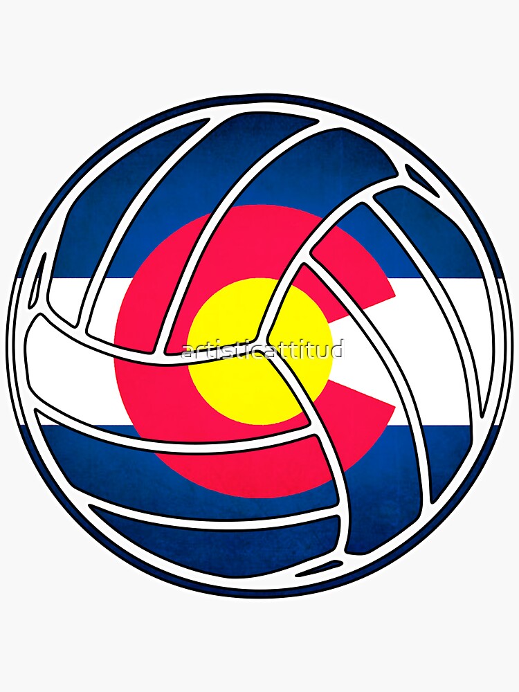 "Colorado flag volleyball" Sticker by artisticattitud Redbubble