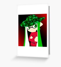 Splatoon - Inkling girl green Greeting Card