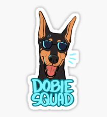 DOBIE SQUAD (black + cropped) Sticker