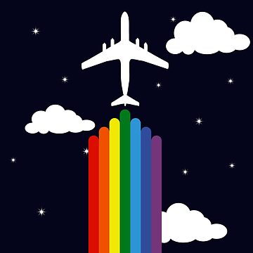 Plane Air Rainbow - Throw Pillow