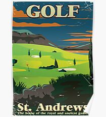 Golf St. Andrews vintage commercial poster print Poster