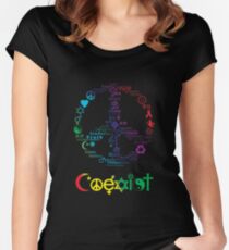 COEXIST Women's Fitted Scoop T-Shirt