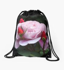 Rose and Buds Drawstring Bag