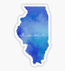 Illinois watercolor home Sticker