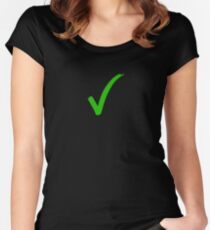brush stroke tick Women's Fitted Scoop T-Shirt