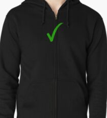 brush stroke tick Zipped Hoodie