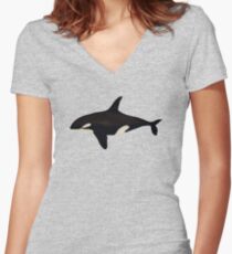 Killer whale Women's Fitted V-Neck T-Shirt