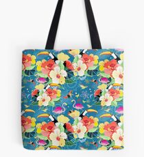 tropical pattern with birds Tote Bag