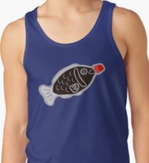 Sushi Soy Fish Pattern in Blue Tank Top