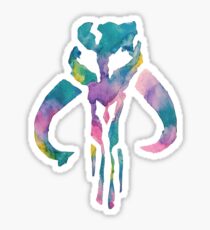Watercolor Fett (black) Sticker