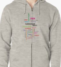Fluoroquinolone Toxicity Wordle Zipped Hoodie