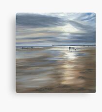 Dog Walkers on a Winter's Morning, Seaburn Canvas Print