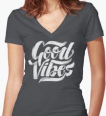 Good Vibes - Feel Good T-Shirt Design Women's Fitted V-Neck T-Shirt