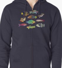 Tropical Fish of the World Zipped Hoodie