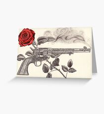 Rose and gun Greeting Card