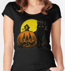 Still Life with Feline & Gourd Women's Fitted Scoop T-Shirt