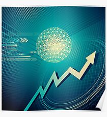 green arrow motion with Business background Poster