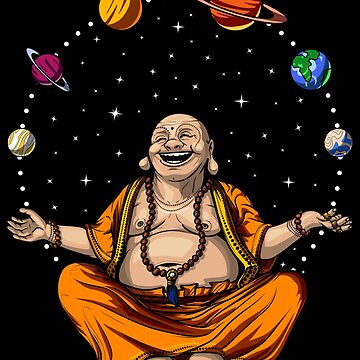 Buddha Juggling Planets Buddhist Spiritual Sticker - Psychonautica