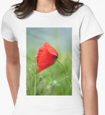 Wild red poppy Women's Fitted T-Shirt