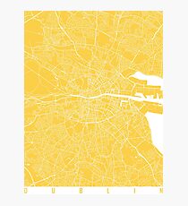 Dublin map yellow Photographic Print