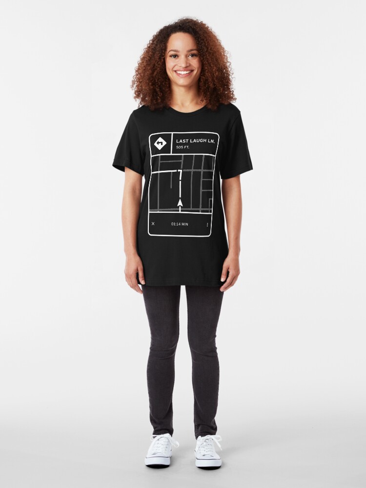 Alternate view of Fluorescent Adolescent - Last Laugh Lane Directions Slim Fit T-Shirt