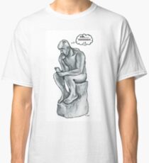 The thinking man with cell phone Classic T-Shirt