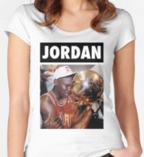 Michael Jordan (Championship Trophy) Women's Fitted Scoop T-Shirt
