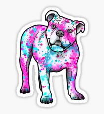 American Bulldog in Watercolor Splash Sticker