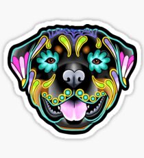Rottweiler - Day of the Dead Sugar Skull Dog Sticker