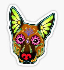 Day of the Dead German Shepherd in Brown Sugar Skull Dog Sticker