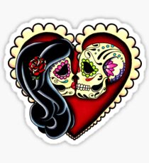 Ashes - Day of the Dead Couple - Sugar Skull Lovers Sticker