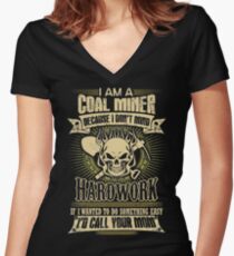 coal miner christmas coal miner christmas coal miners baby Retro coal Women's Fitted V-Neck T-Shirt