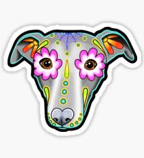 Day of the Dead Whippet / Greyhound Sugar Skull Dog Sticker