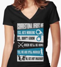 correctional officers wife Correctional Officer Retirement correctiona Women's Fitted V-Neck T-Shirt
