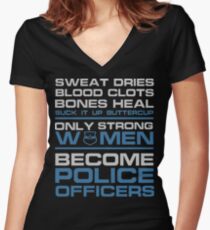 police officer boyfriend police officer k9 police officer wife police Women's Fitted V-Neck T-Shirt