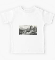 American mountain scenery - Currier & Ives - 1868 Kids Tee