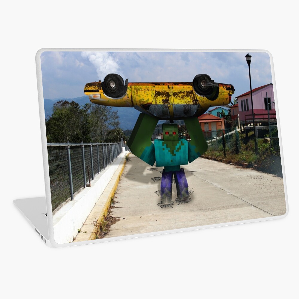 Minecraft Mutant Zombie With Taxi Laptop Skin By Kijkopdeklok