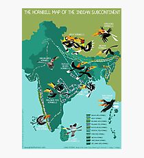 The Hornbill Map of the Indian Subcontinent Photographic Print
