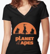 Monkey Warriors Women's Fitted V-Neck T-Shirt