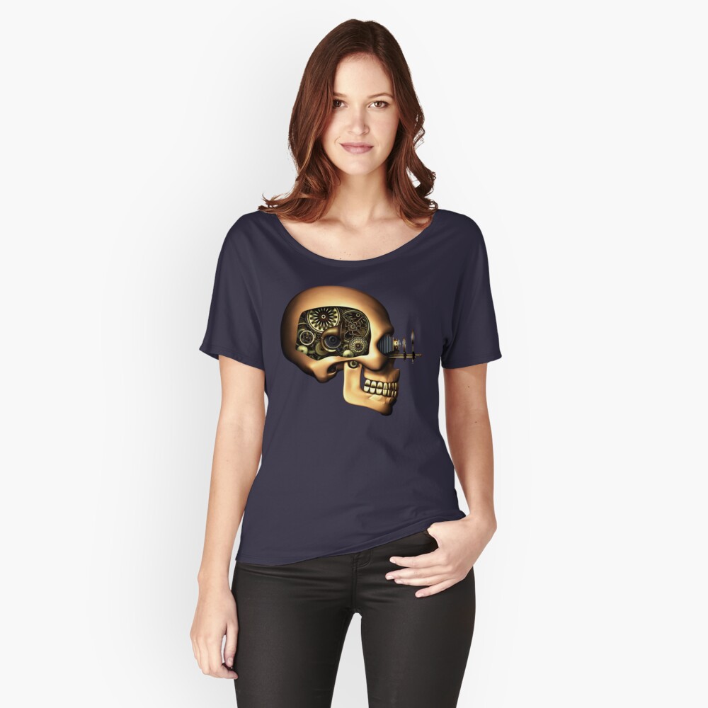 Vintage Steampunk Automaton Skull #1B Relaxed Fit T-Shirt