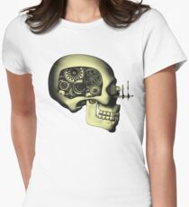 Vintage Steampunk Automaton Skull #1 Women's Fitted T-Shirt