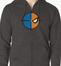 Deathstroke emblem, round Zipped Hoodie