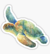 Watercolor Sea Turtle Sticker